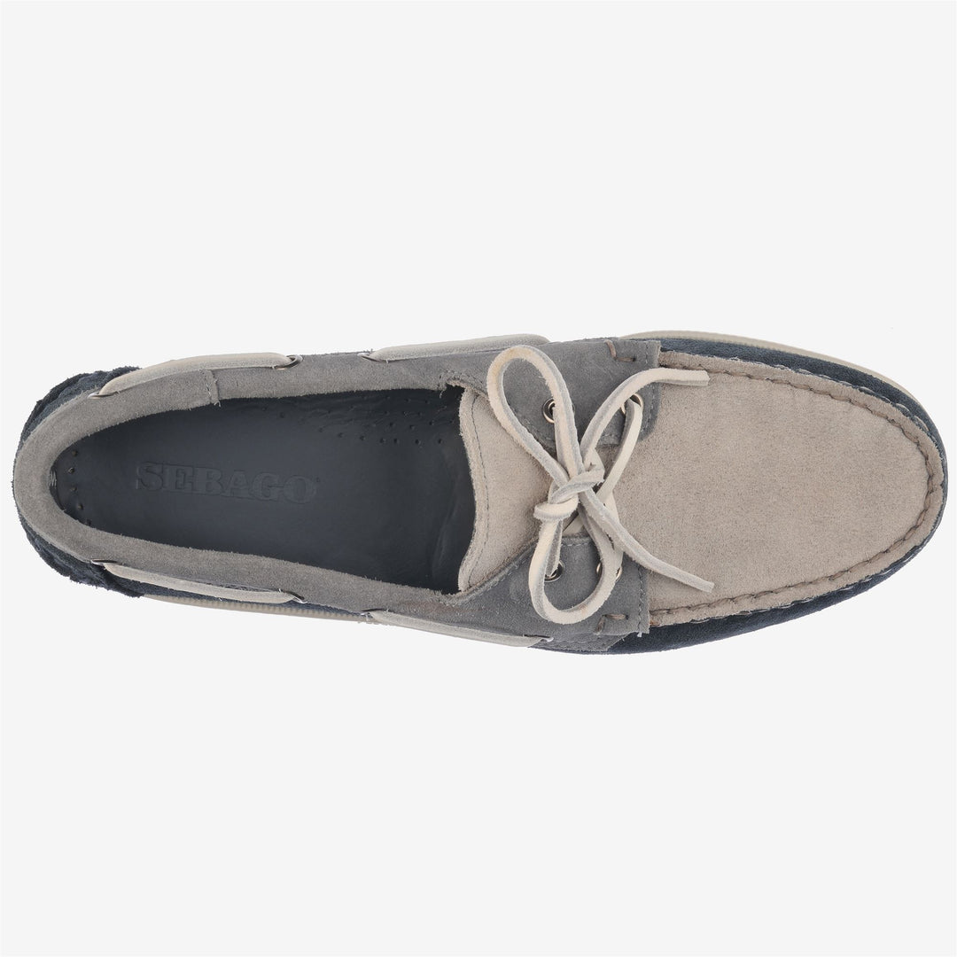 Navy Blue Men's Leather Moccasin Docksides for Yachting main