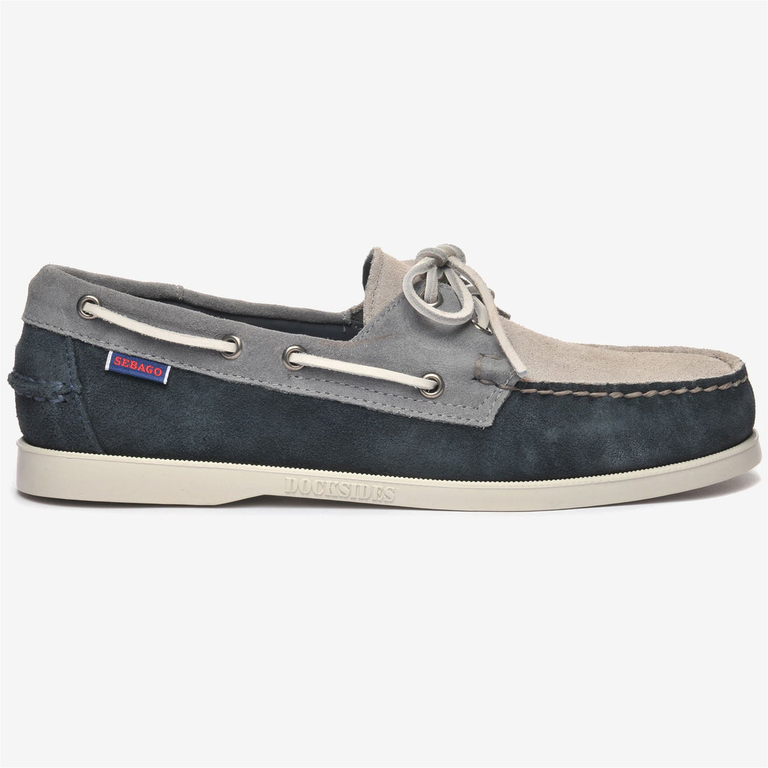 Mocassini in Pelle Blu Navy Uomo Docksides per Yachting 01