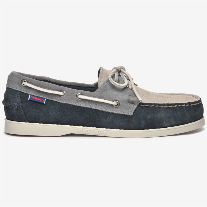 Navy Blue Men's Leather Moccasin Docksides for Yachting 1