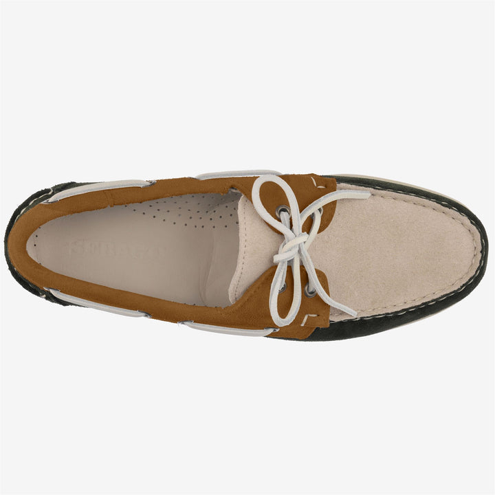 Green Taupe Men's Nautical Moccasin Boat Shoes 4