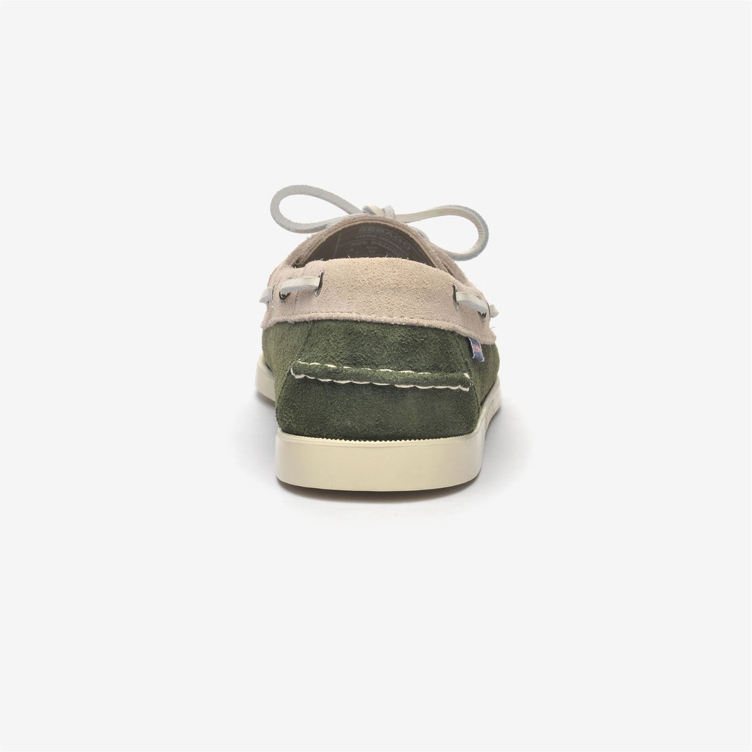 Mocassini Nautici Uomo Verde Taupe main