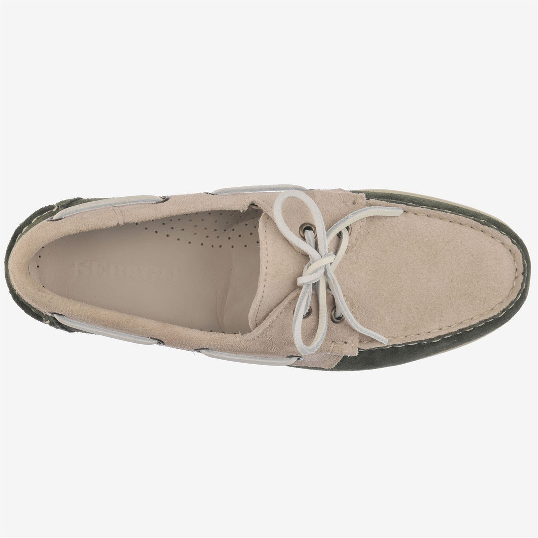 Mocassini Nautici Uomo Verde Taupe main