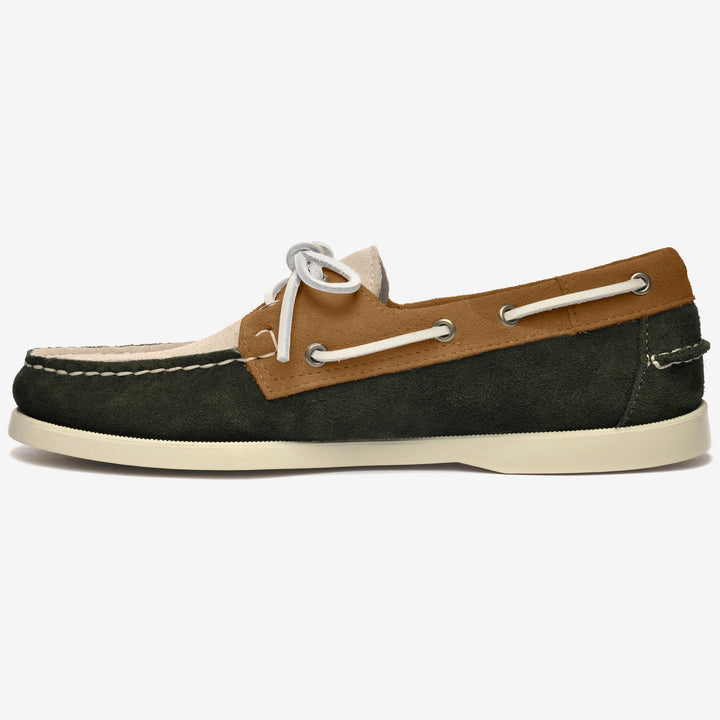 Green Taupe Men's Nautical Moccasin Boat Shoes 3