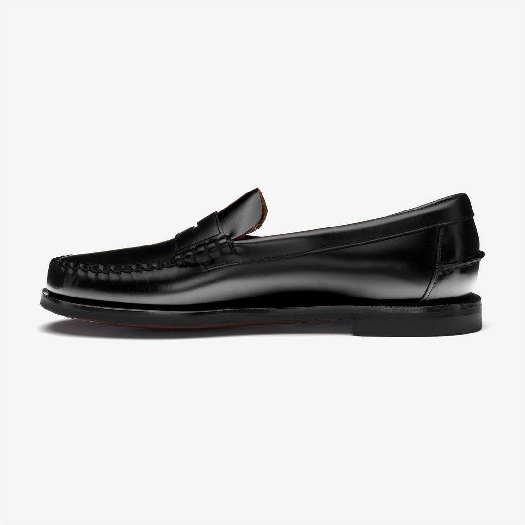 Black Women's Business Moccasin Loafers with Leather Construction main