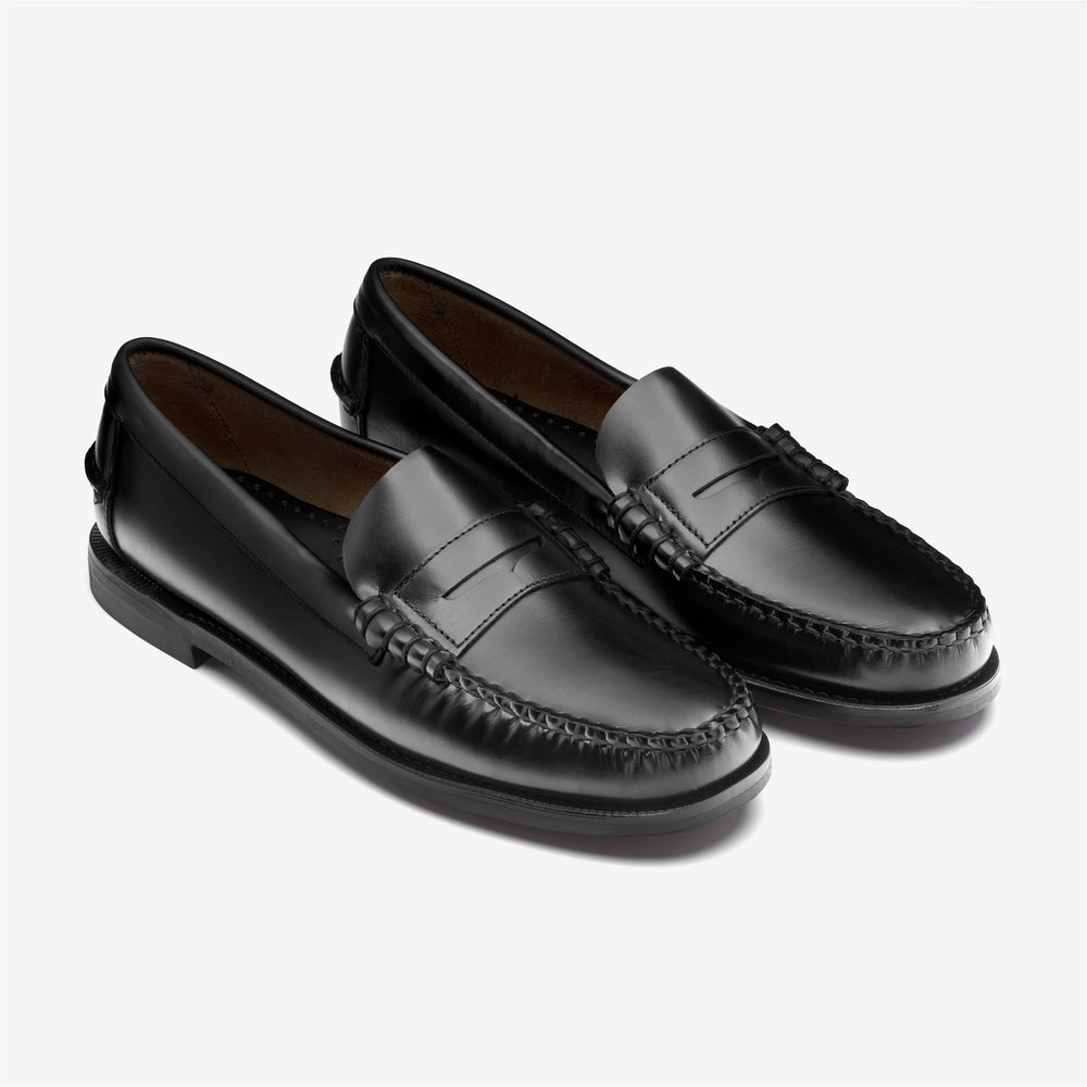Mocasines de negocios negros para mujer con construcción de cuero 02