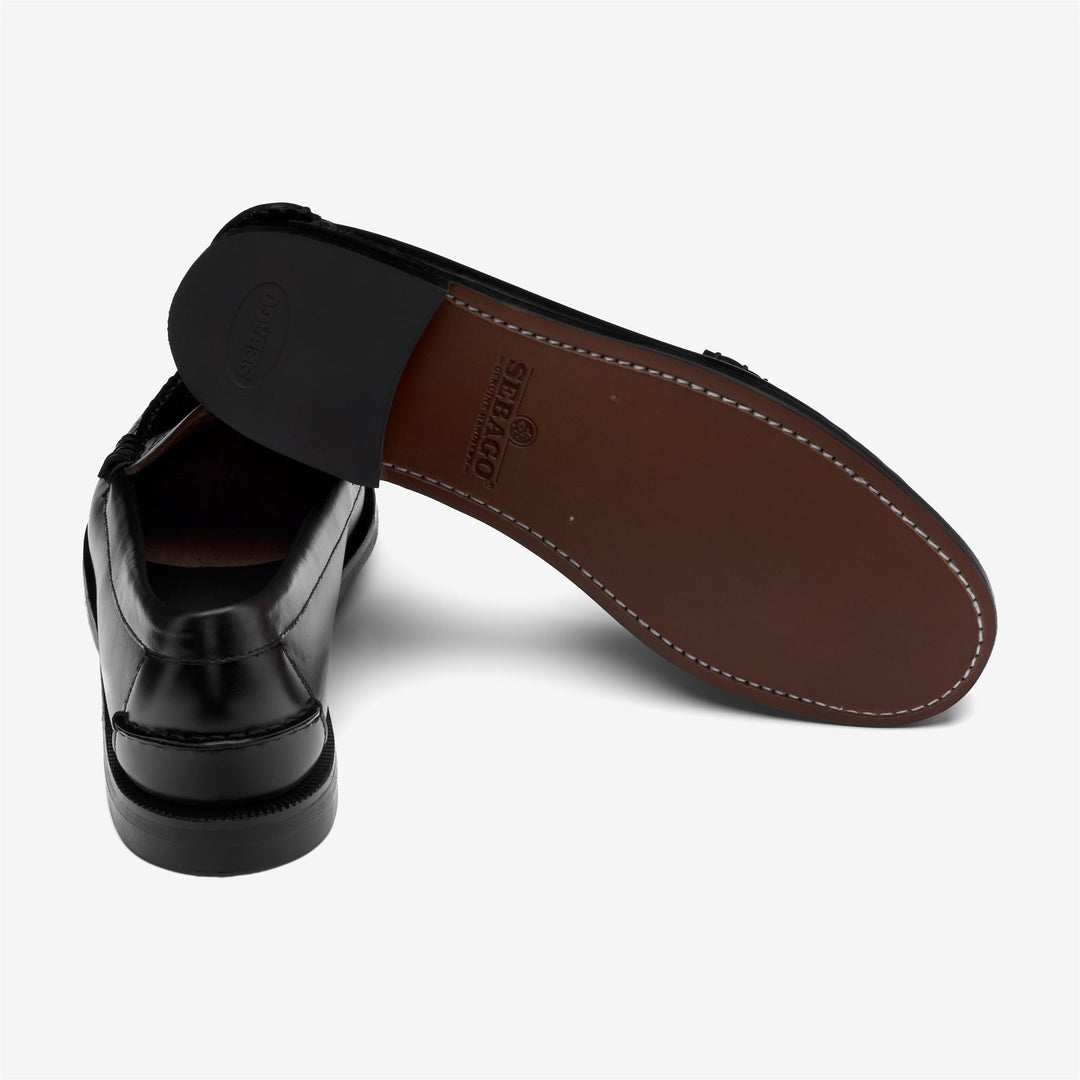 Black Women's Business Moccasin Loafers with Leather Construction main