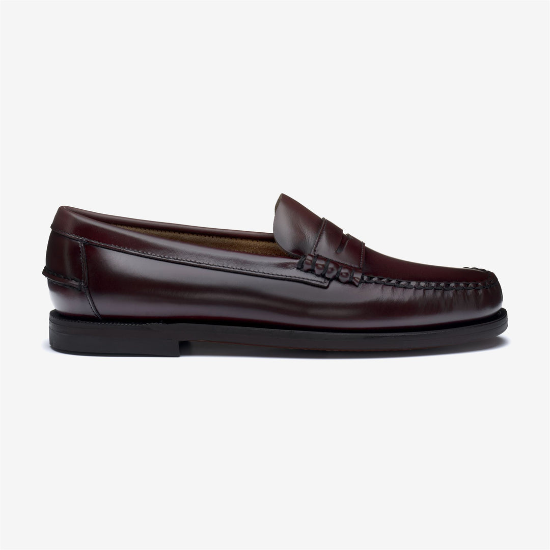 Mocasines de piel color burdeos para mujer para negocios 01
