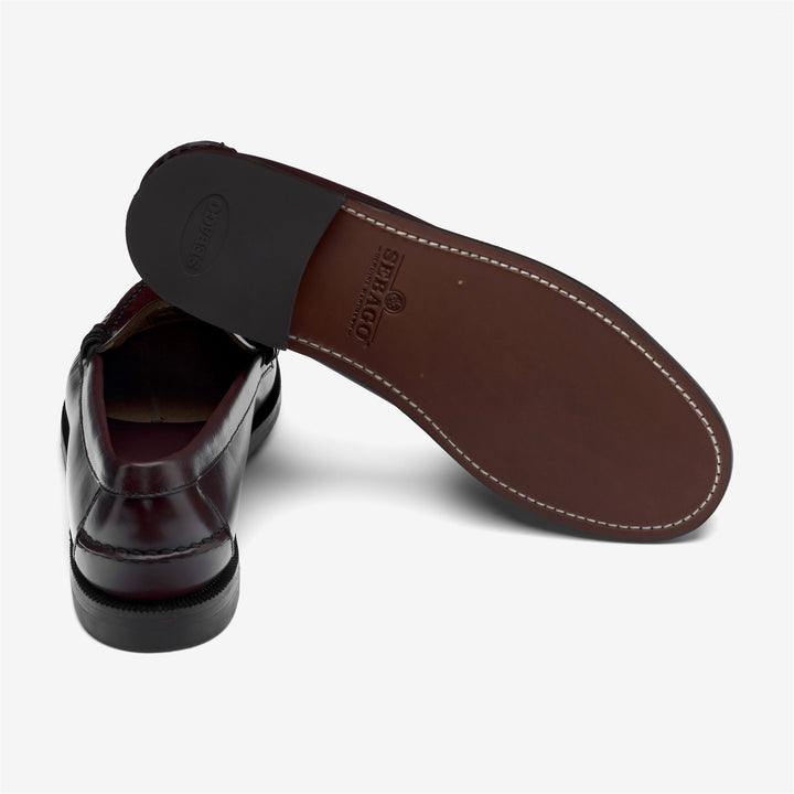 Mocasines de piel color burdeos para mujer para negocios 4