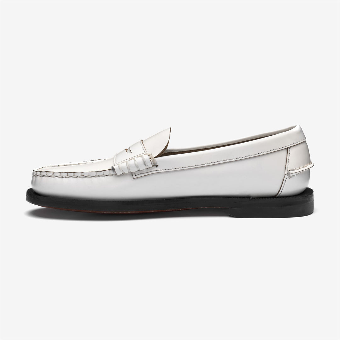 Grey White Women's Leather Moccasin Slip-On Loafers main