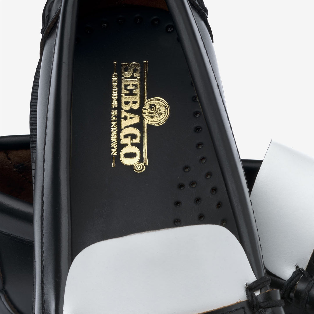 Black White Women's Leather Moccasin Business Loafers main