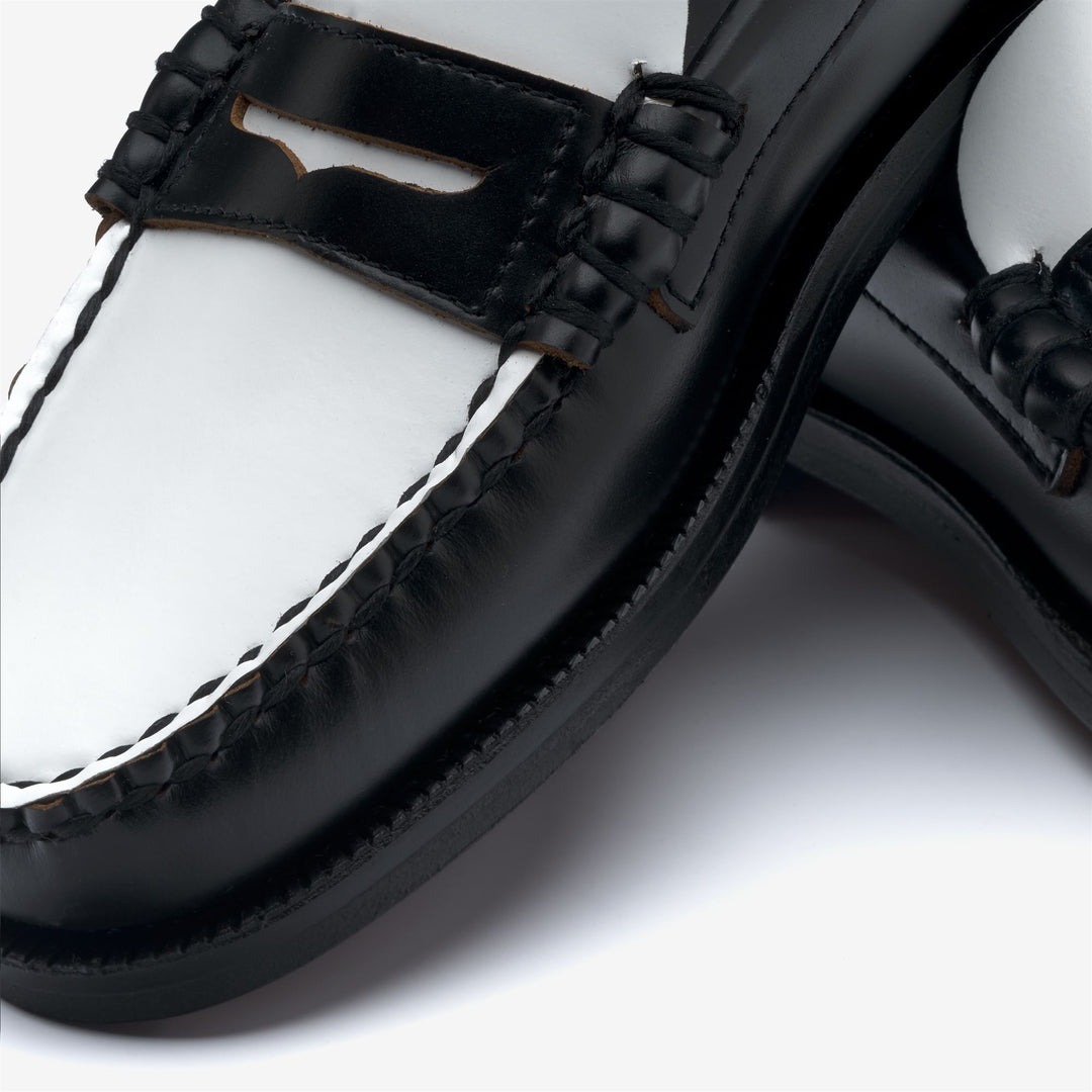 Black White Women's Leather Moccasin Business Loafers main