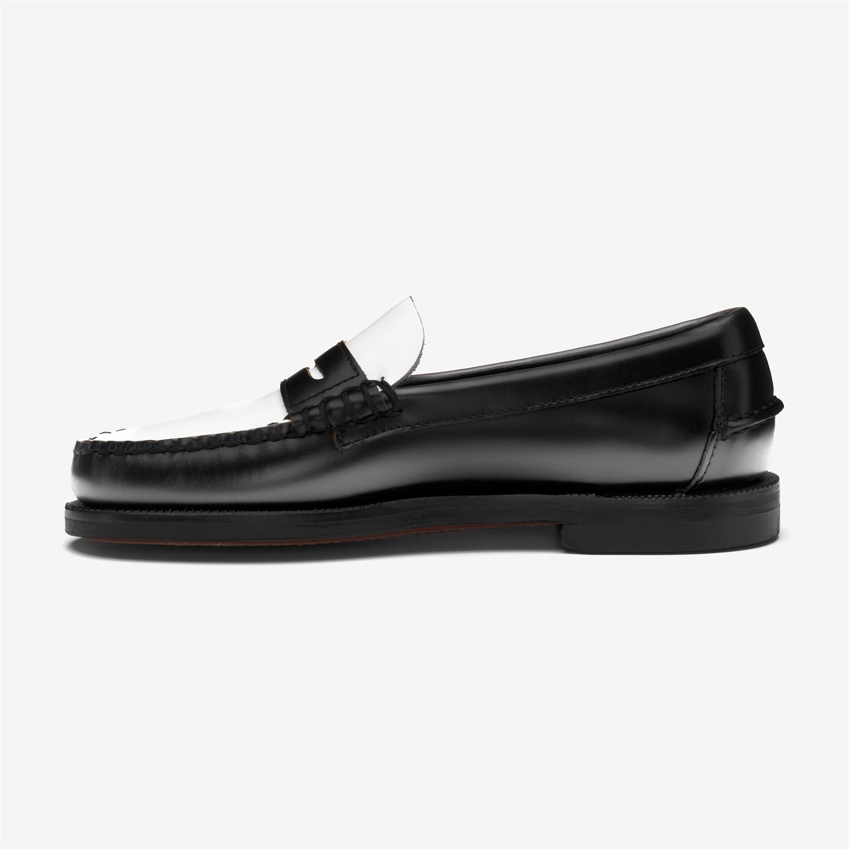 Mocassino senza lacci in pelle nero da donna