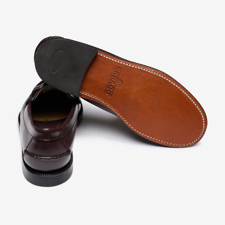 Mocasines de negocios para mujer en marrón oscuro con construcción de cuero 4