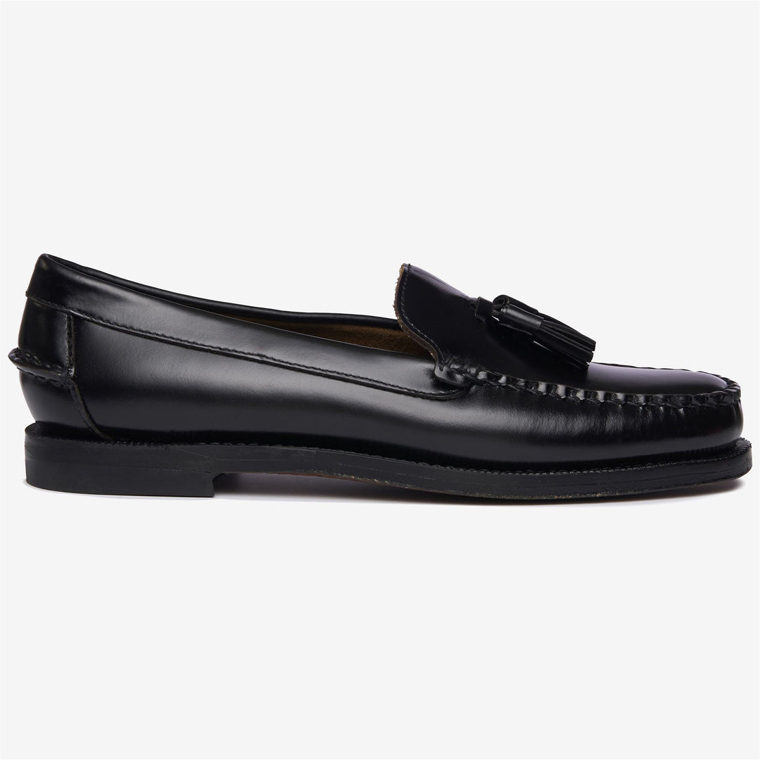 Black Women's Leather Moccasin Dress Loafers for Business