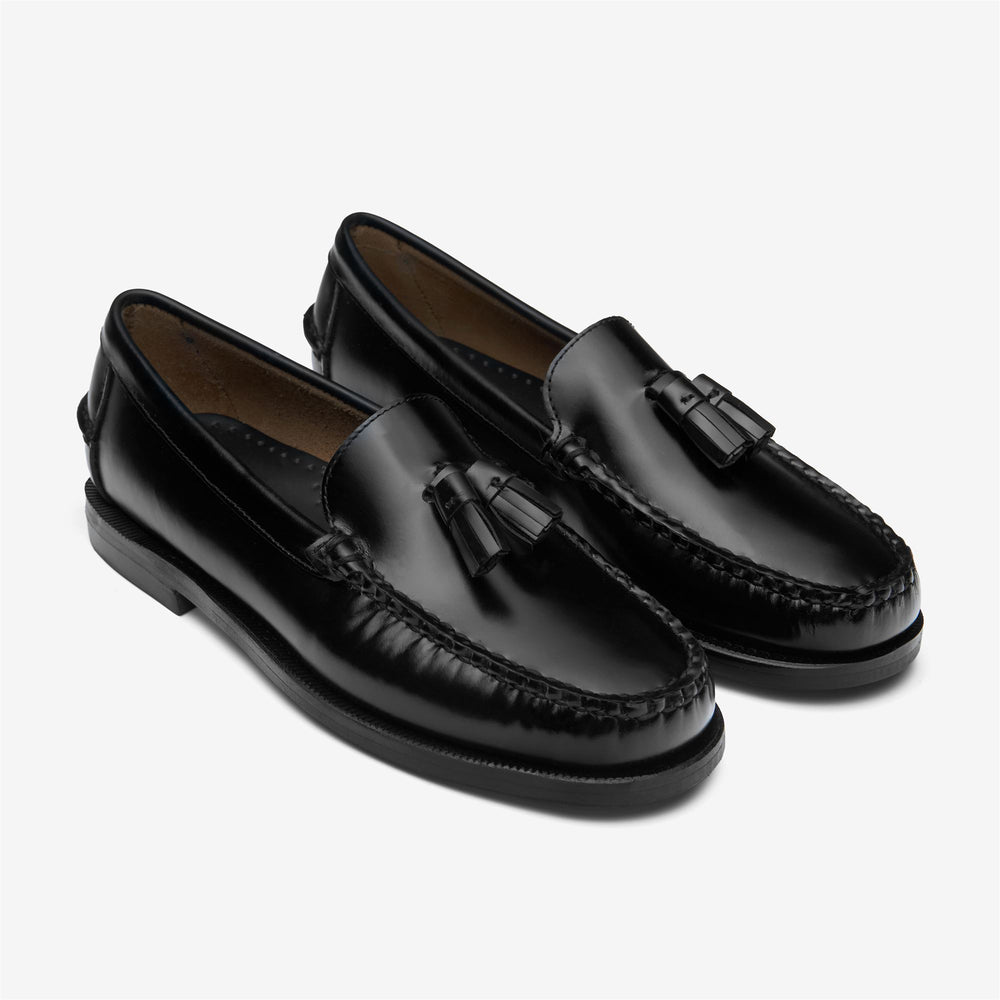 Black Women's Leather Moccasin Dress Loafers for Business 02