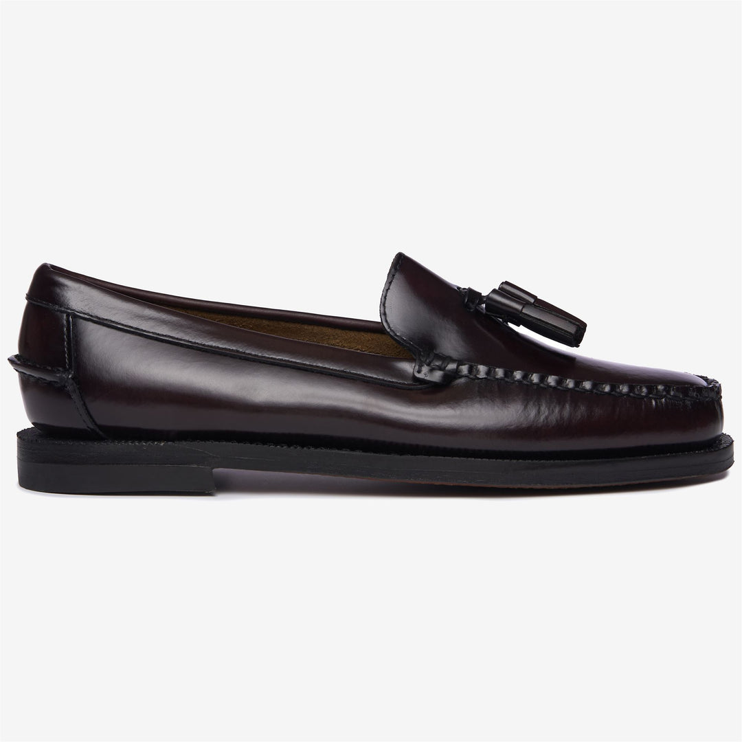 Mocasines de negocios de cuero color burdeos para mujer 01