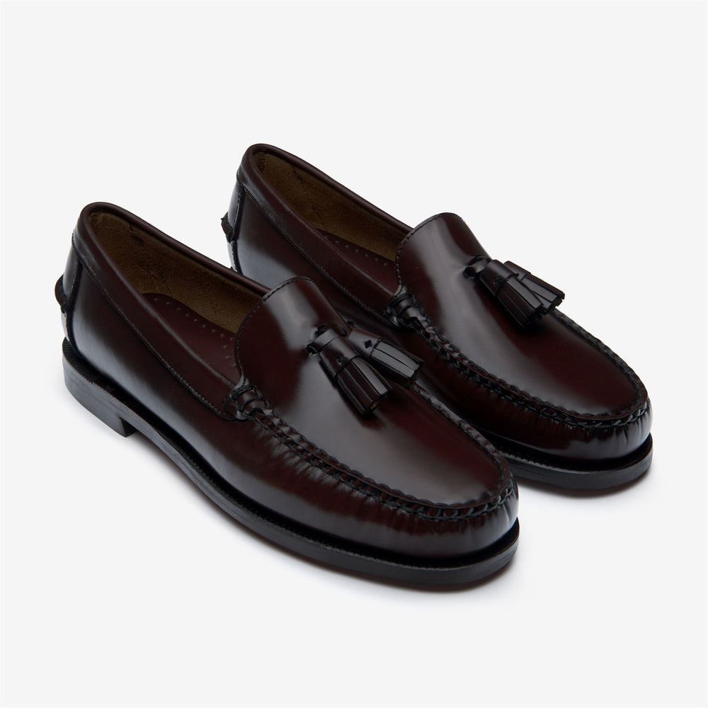 Burgundy Red Women's Leather Moccasin Business Loafers 02