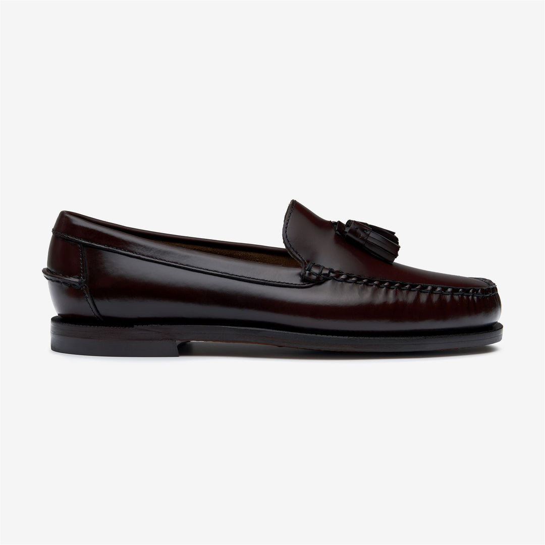 Burgundy Red Women's Leather Moccasin Business Loafers 01