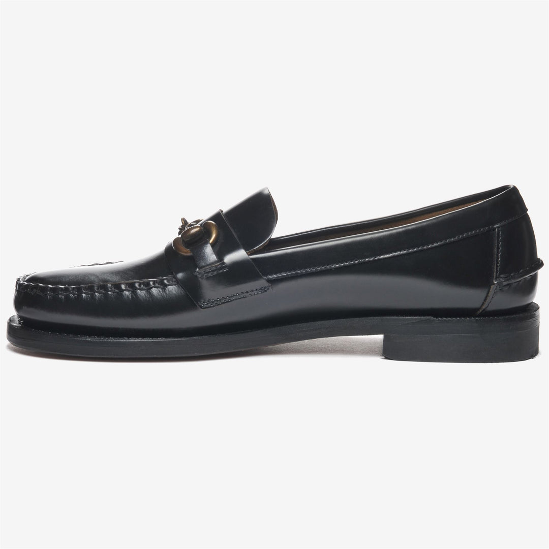 Black Men's Leather Moccasin Dress Loafers for Business main