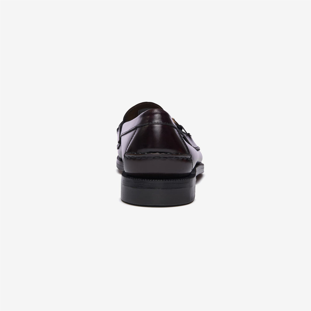 Mocasines de negocios de cuero rojo burdeos para hombre main