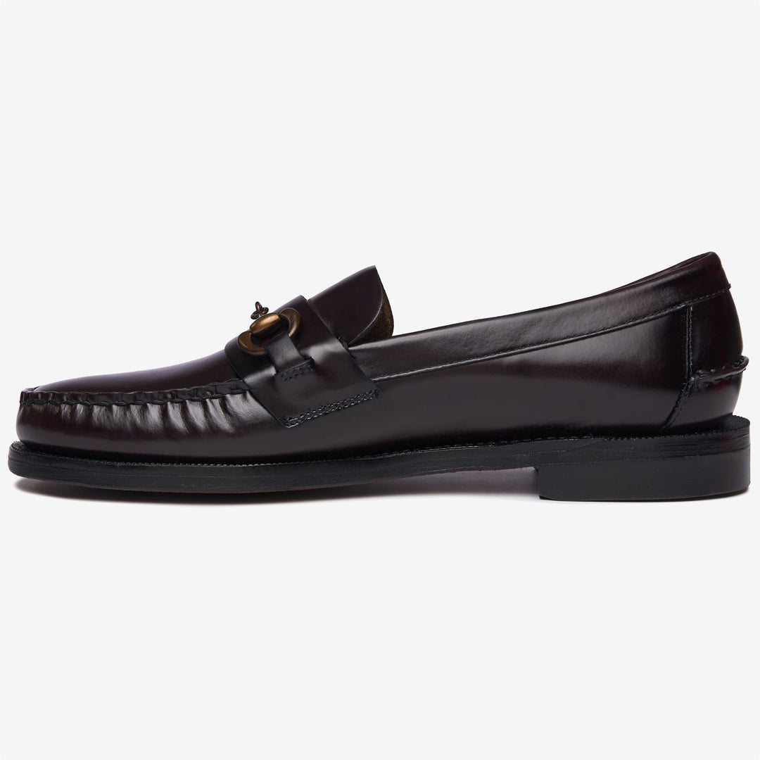 Mocasines de negocios de cuero rojo burdeos para hombre main