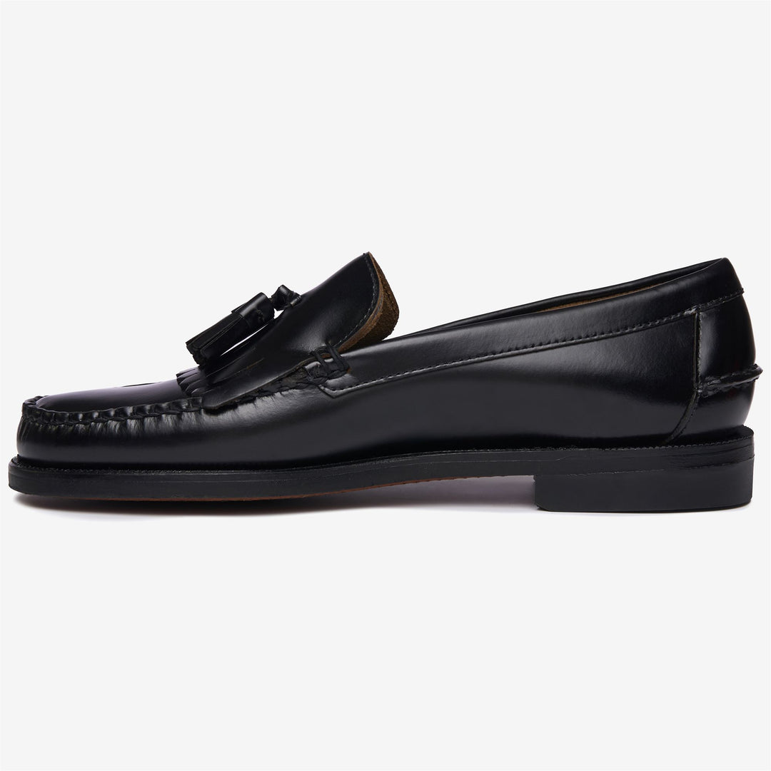 Black Men's Leather Slip-On Moccasin Dress Loafers main