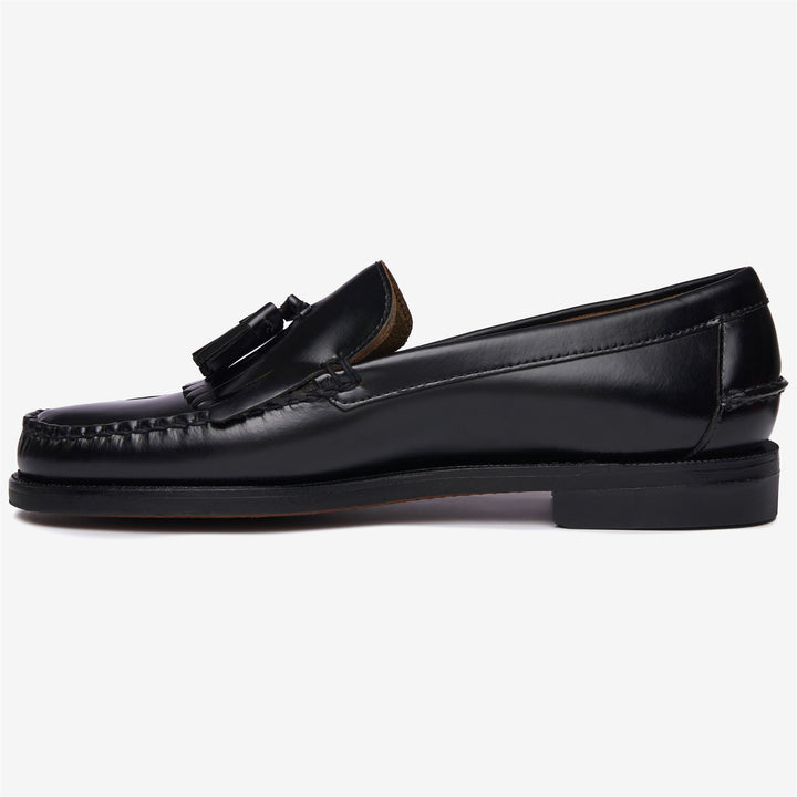 Black Men's Leather Slip-On Moccasin Dress Loafers 3
