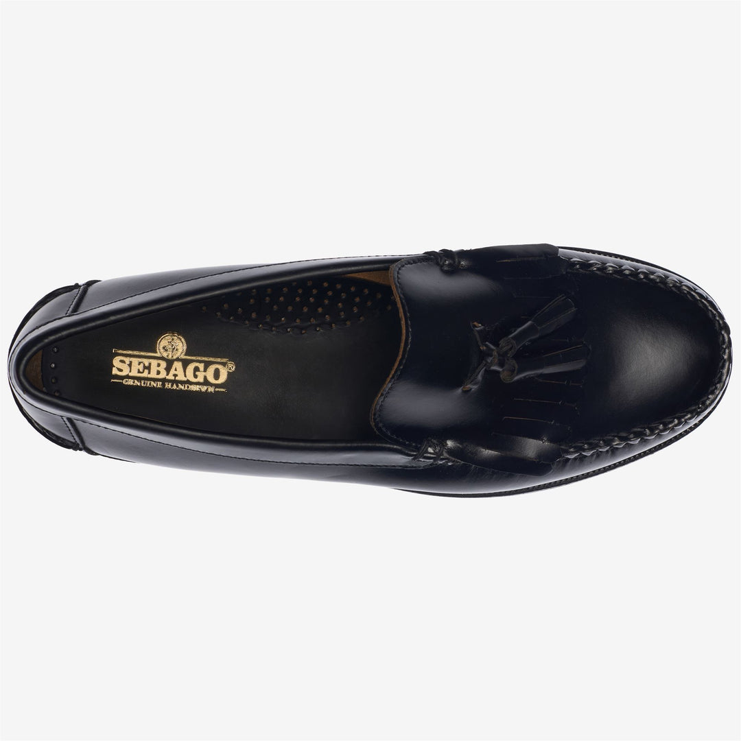 Mocassins habillés en cuir noir pour homme main