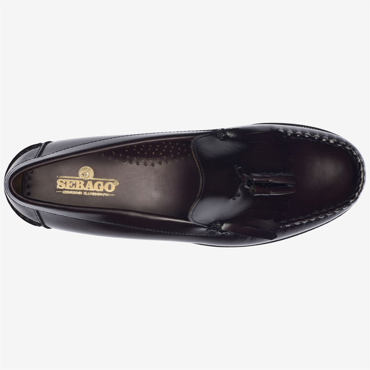 Burgundy Red Men's Leather Slip-On Business Moccasins 4