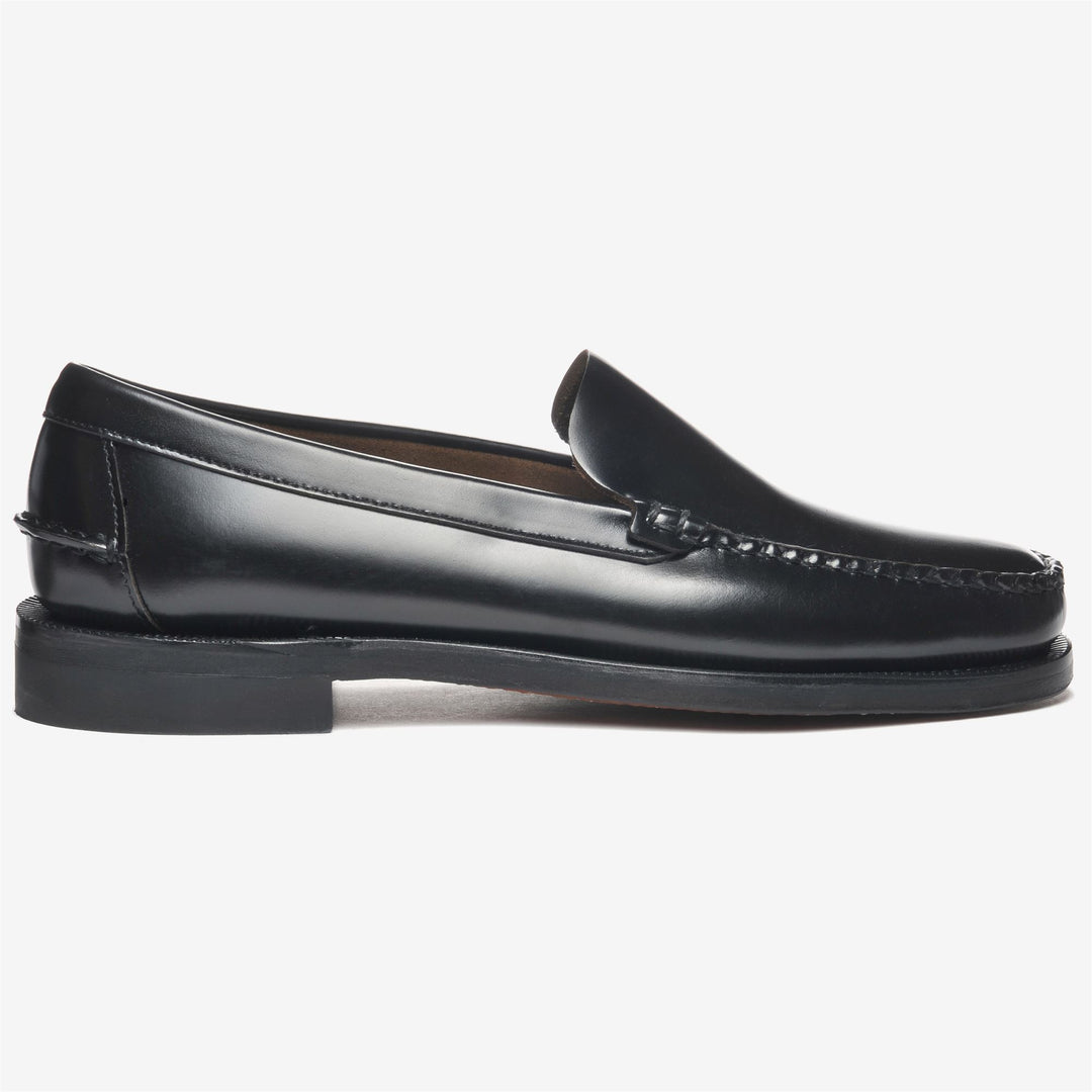 Black Men's Business Leather Moccasin Loafers 01