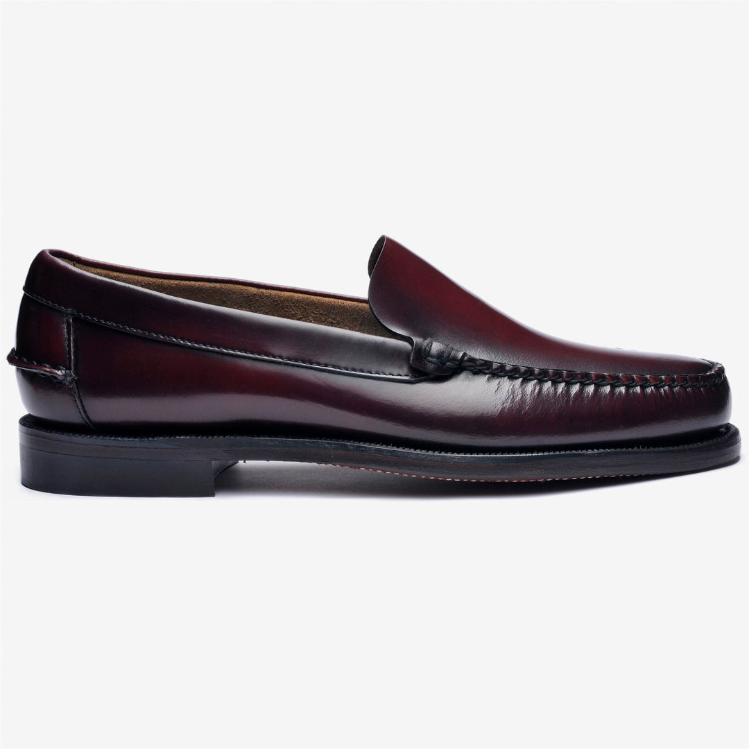 Burgundy Red Men's Leather Business Moccasin Loafers 01