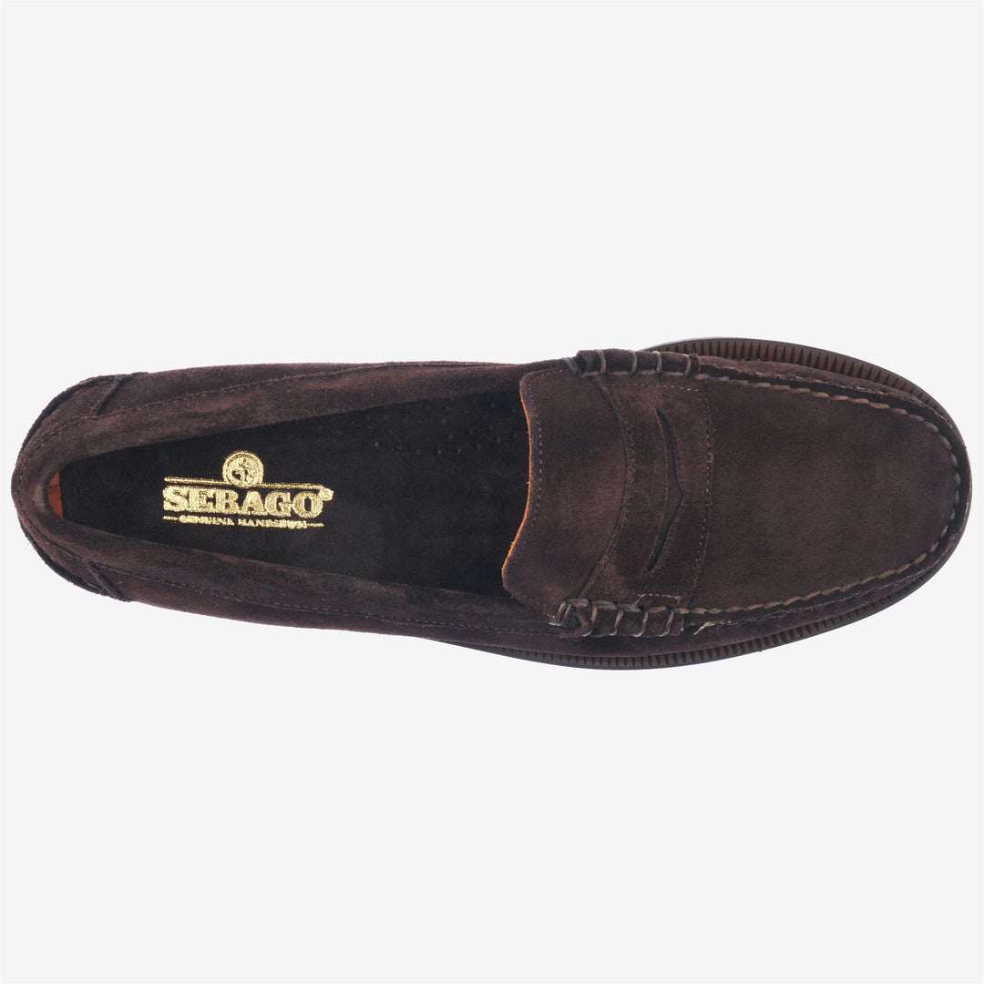 Dark Brown Men's Business Moccasin Loafers with Leather Upper main