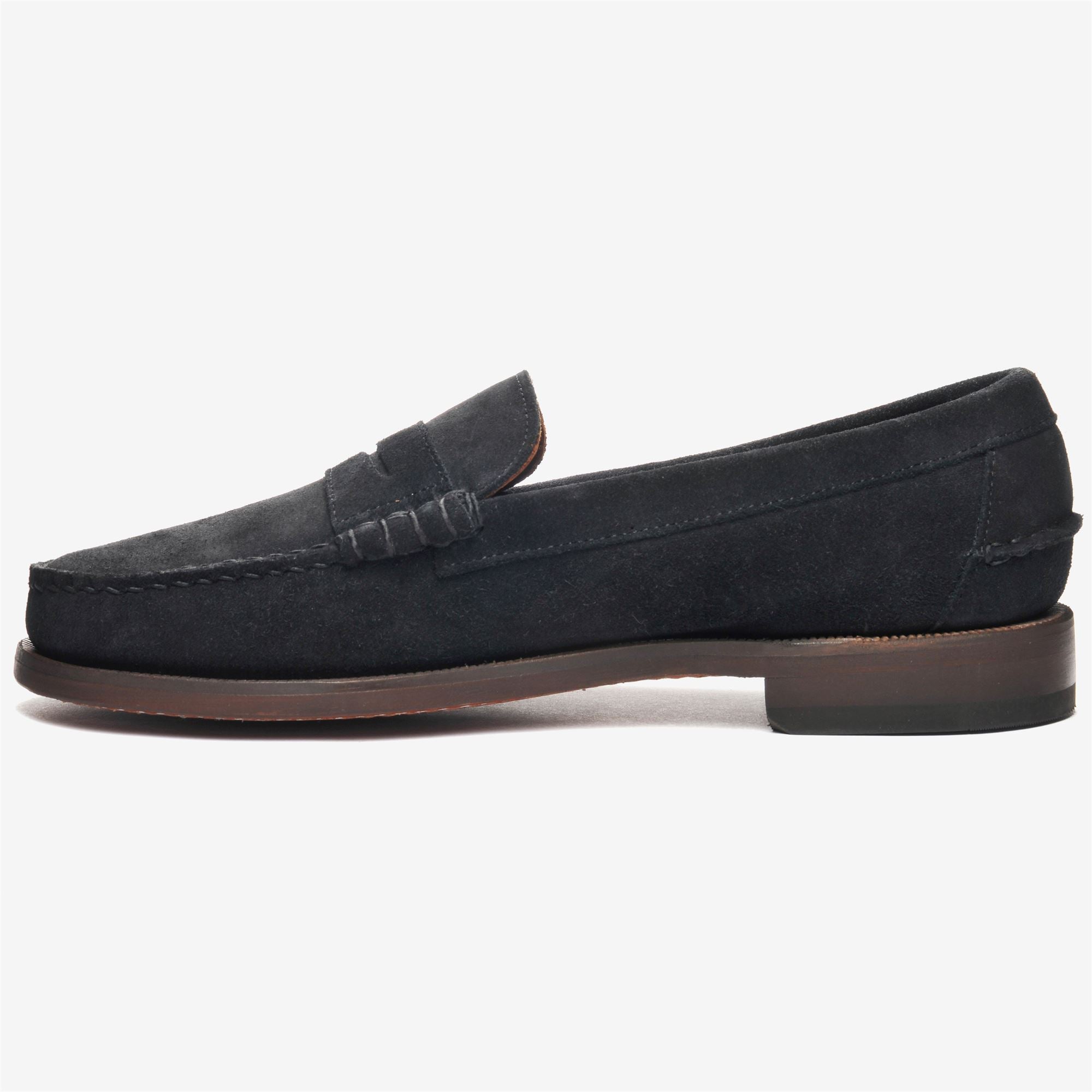 Navy Blue Men's Leather Business Moccasin Loafers | Sebago