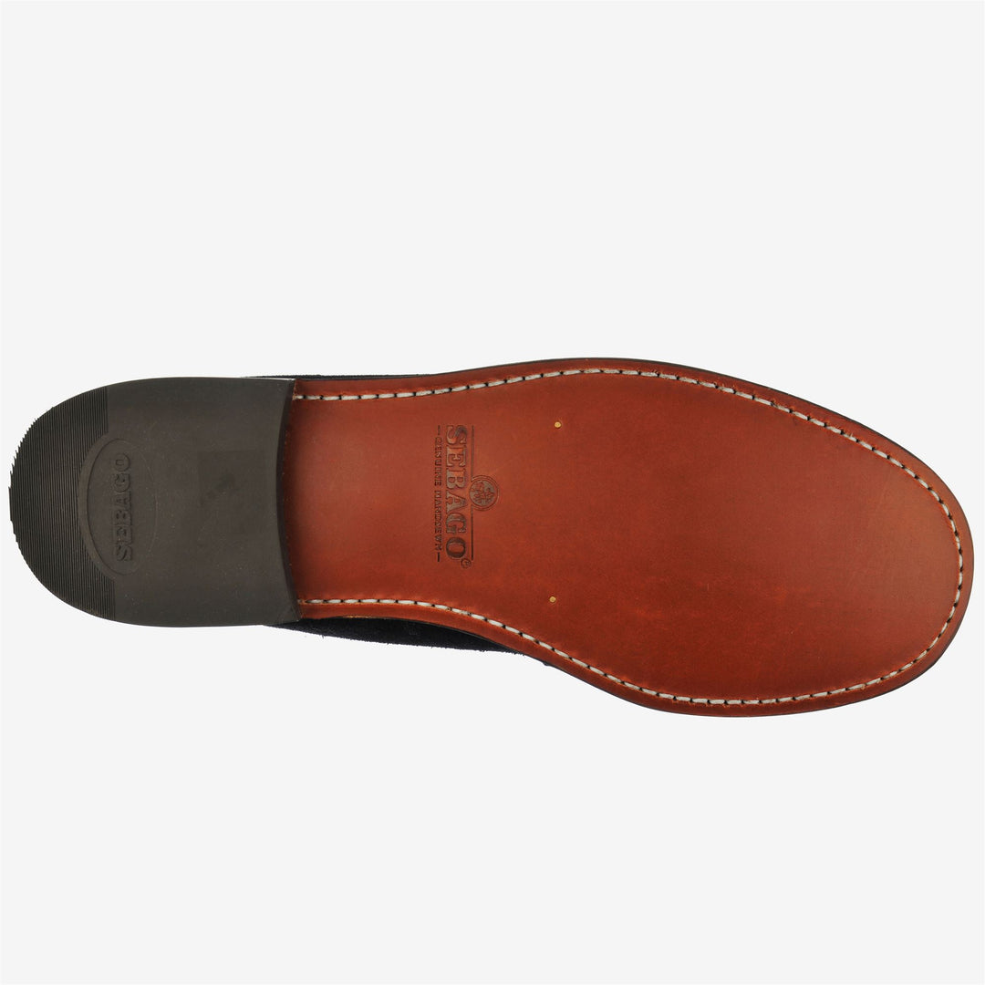 Mocassins d'affaires en cuir bleu marine pour homme main