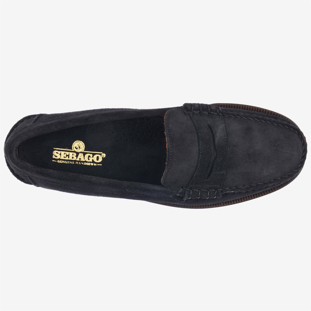 Navy Blue Men's Leather Business Moccasin Loafers main