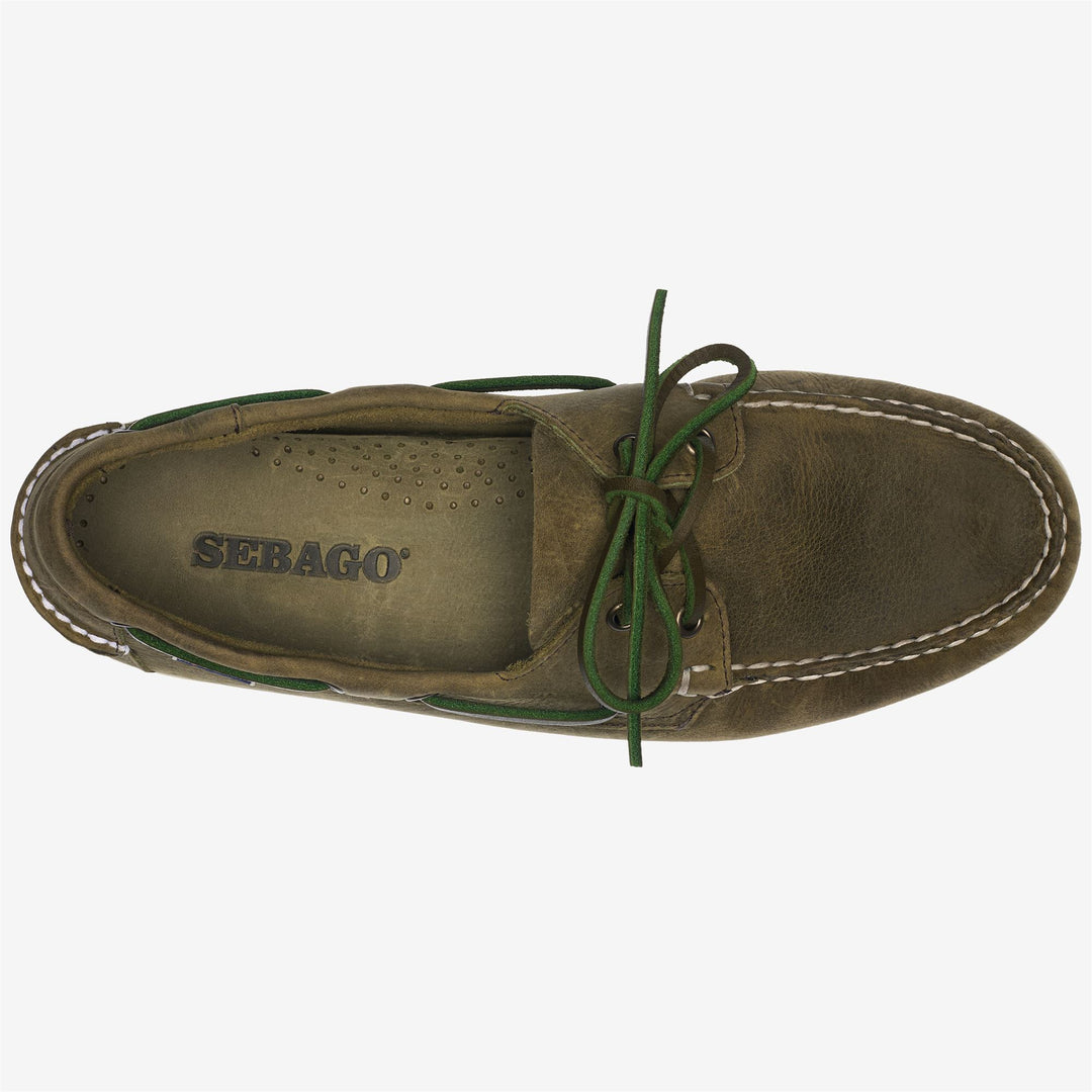 Military Green Men's Nautical Moccasin Boat Shoes main