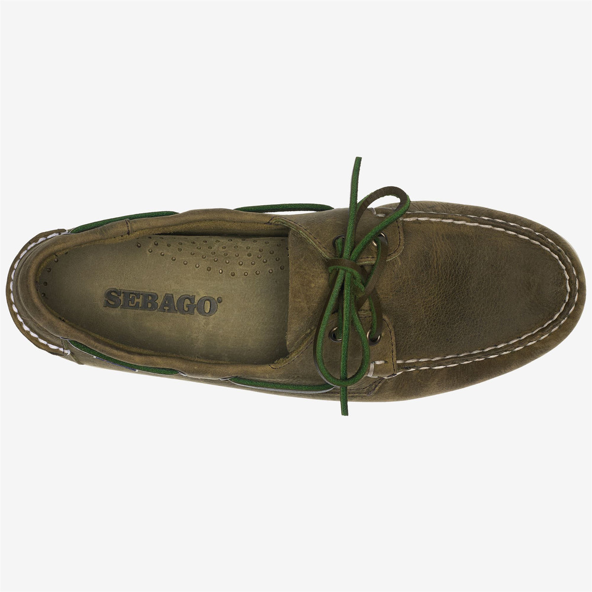 Green Men's Leather Boat Shoe