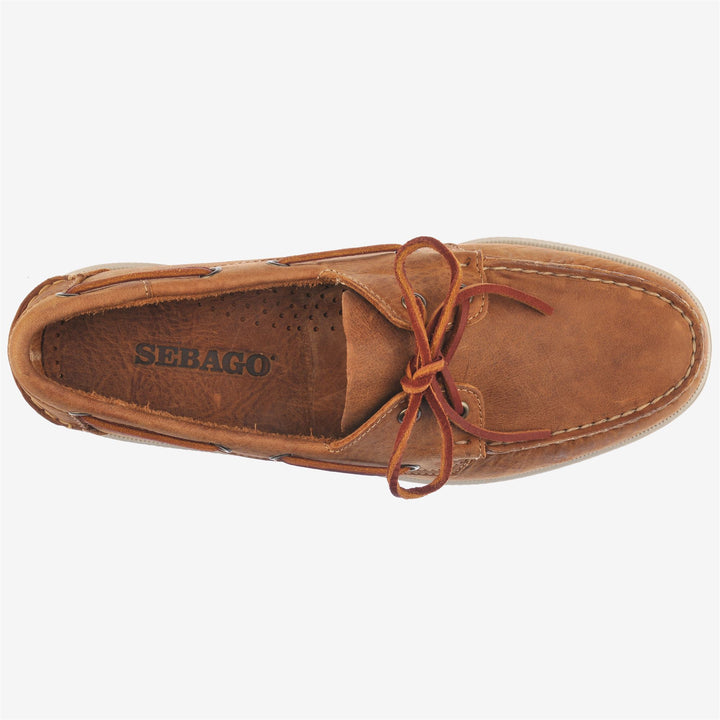 Brown Orange Men's Yachting Moccasin Boat Shoes 4