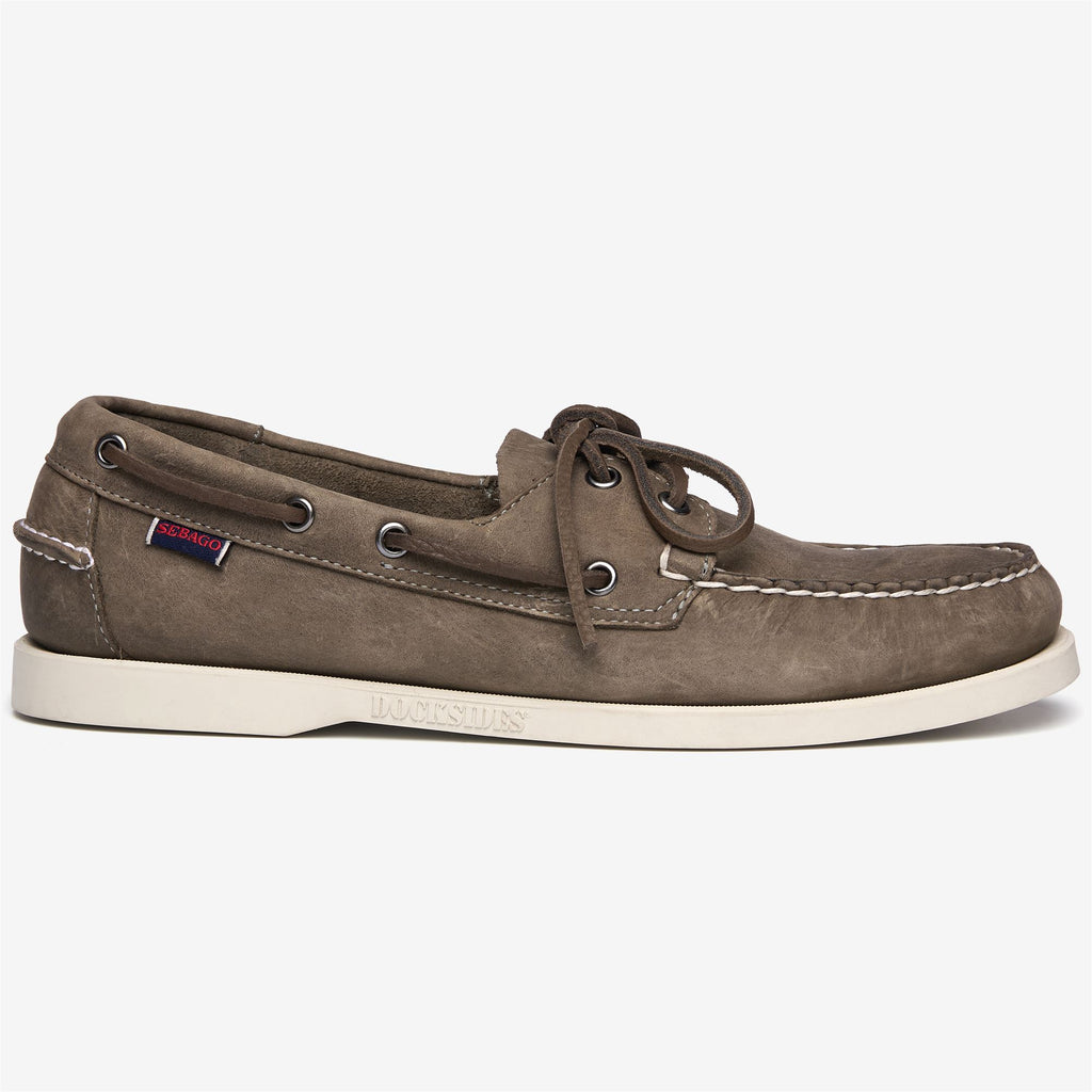 Dark Grey Men's Yachting Moccasin Boat Shoes with Leather Upper