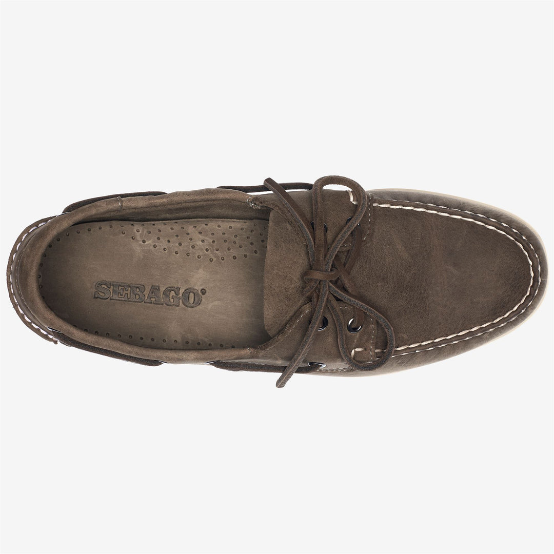 Dark Grey Men's Yachting Moccasin Boat Shoes with Leather Upper main