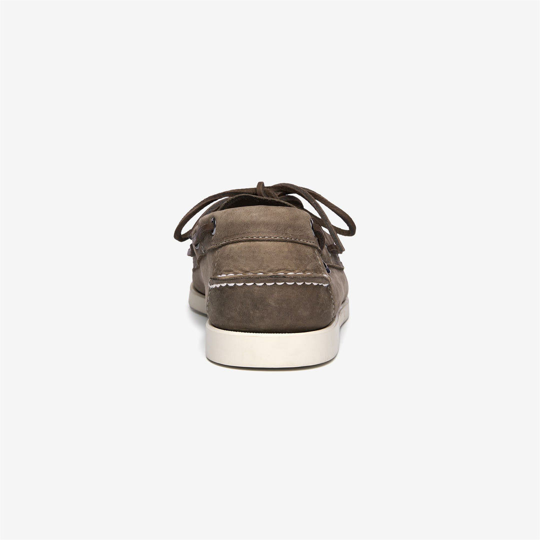 Dark Grey Men's Yachting Moccasin Boat Shoes with Leather Upper main
