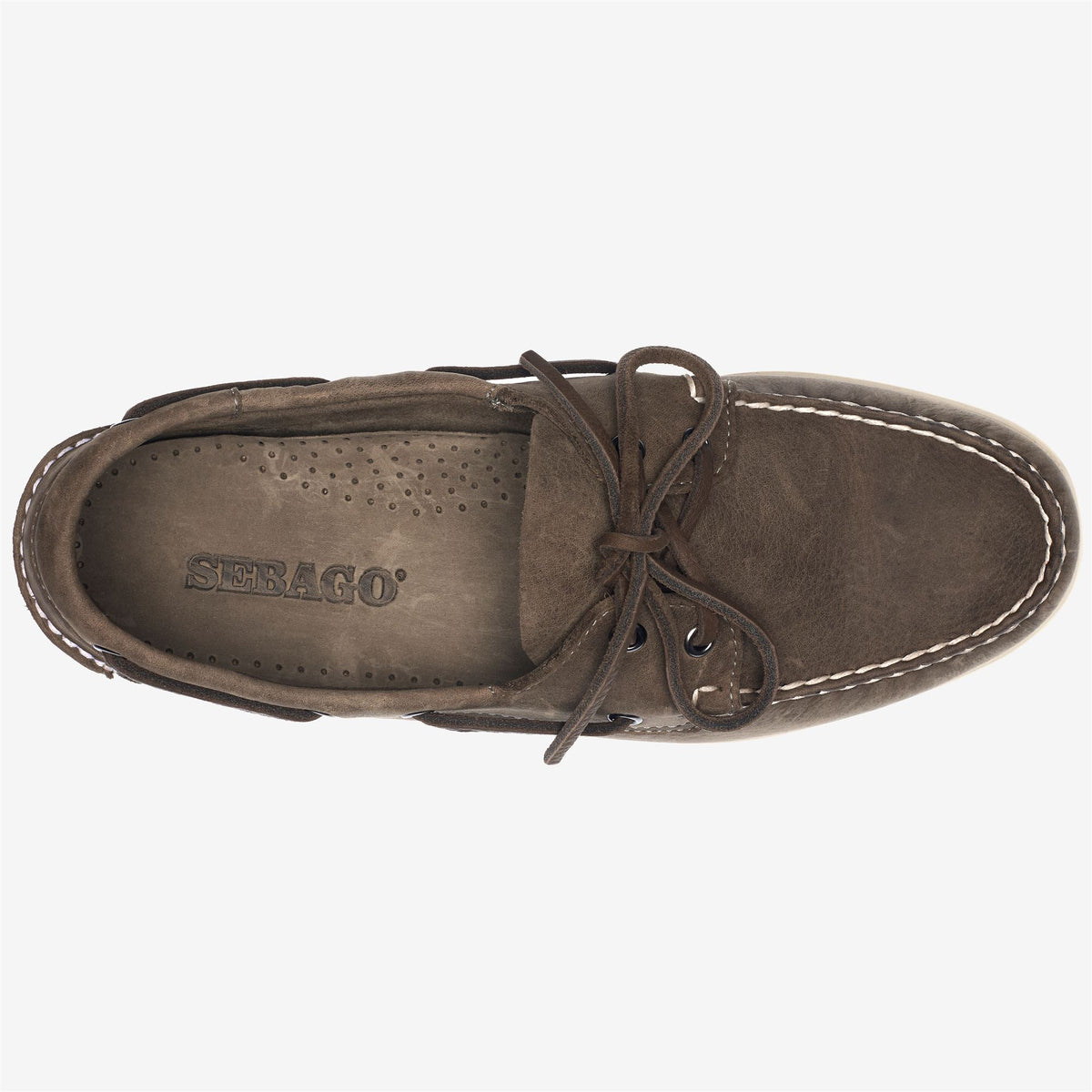 Grey Men's Leather Boat Shoe