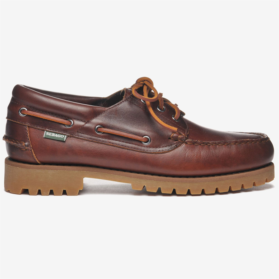 Mocasín de cuero marrón canela para hombre para el tiempo libre 01