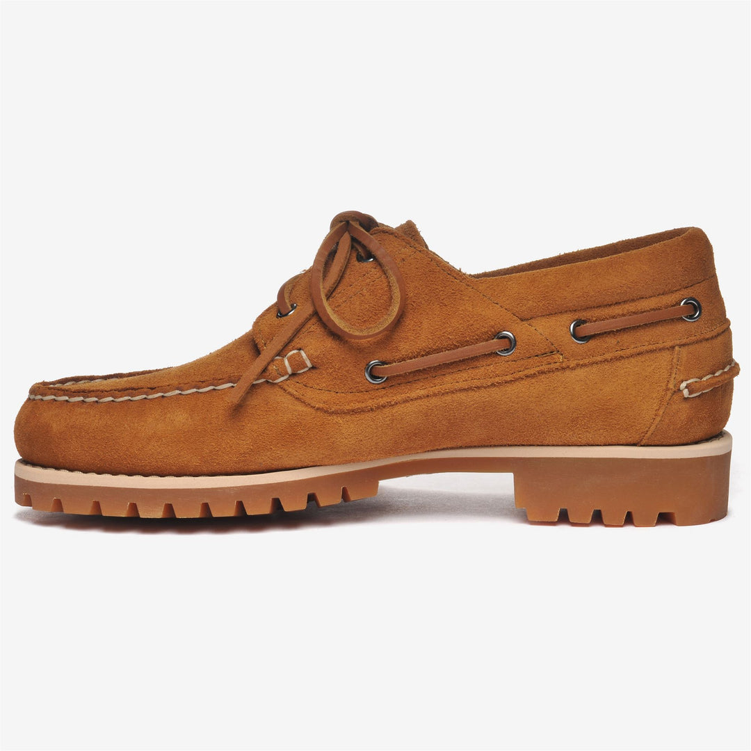 Brown Orange Men's Suede Moccasin Footwear for Leisure main