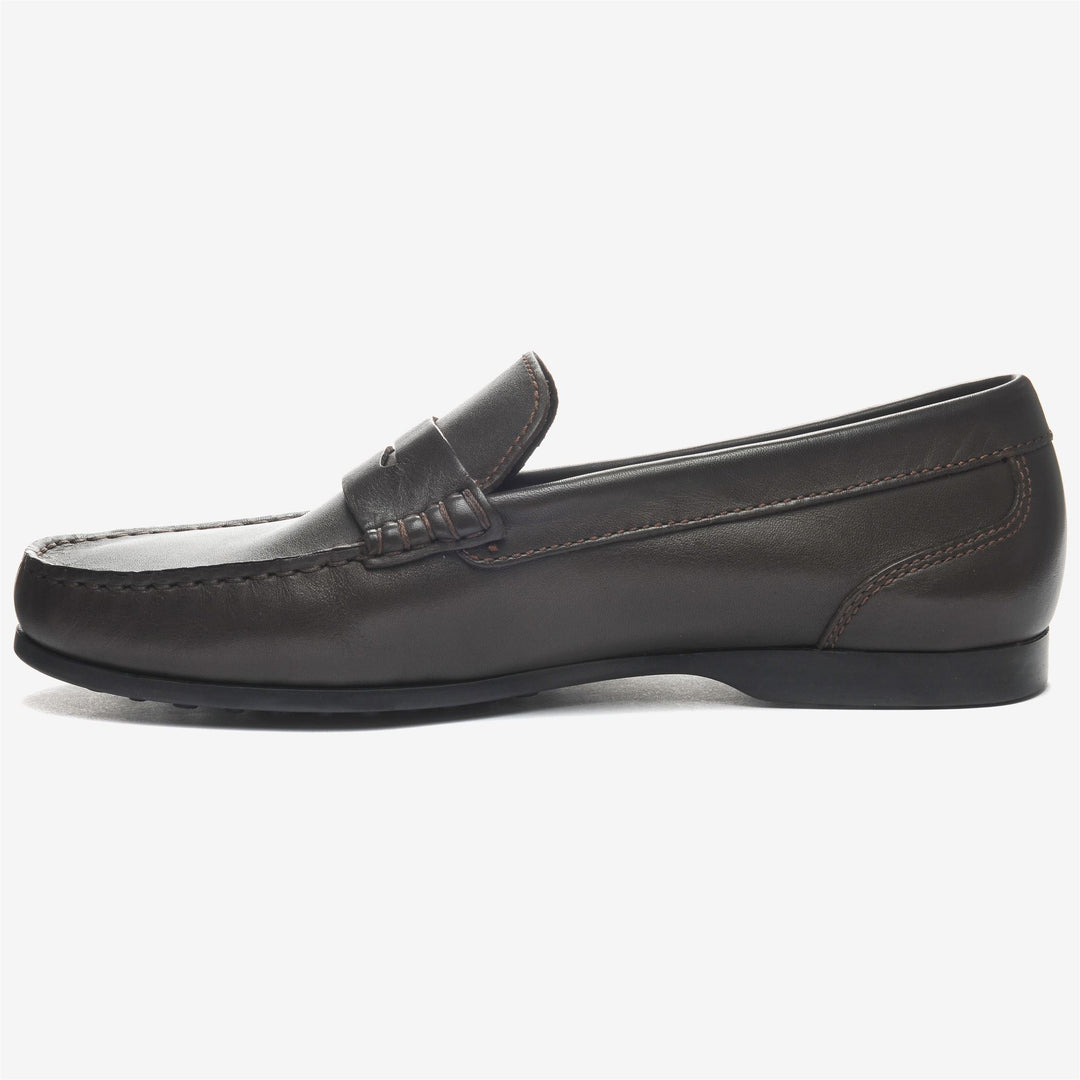 Dark Brown Men's Leather Driving Moccasins with Anti-Slip Sole main