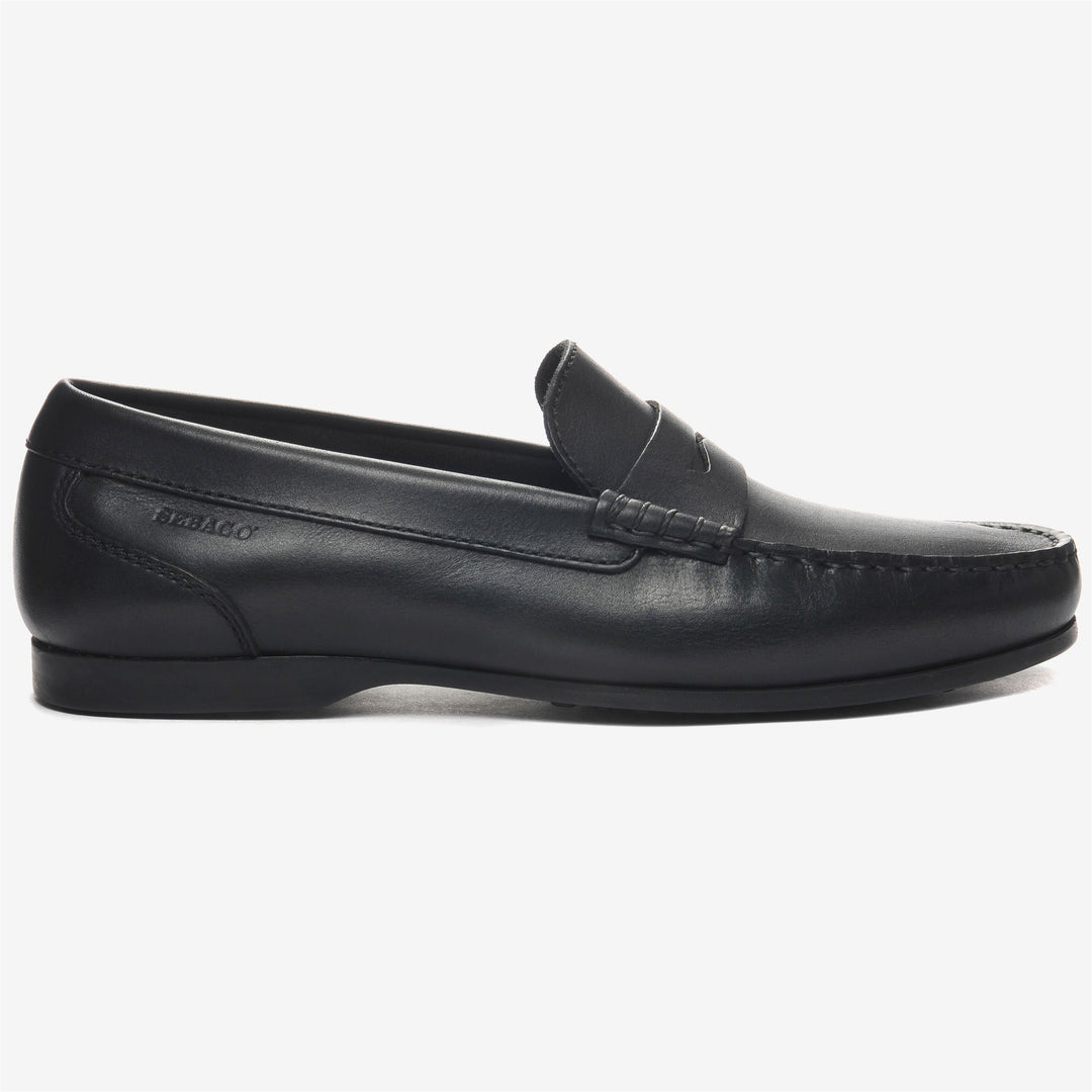 Black Men's Leather Driving Moccasins with Anti-Slip Sole 01