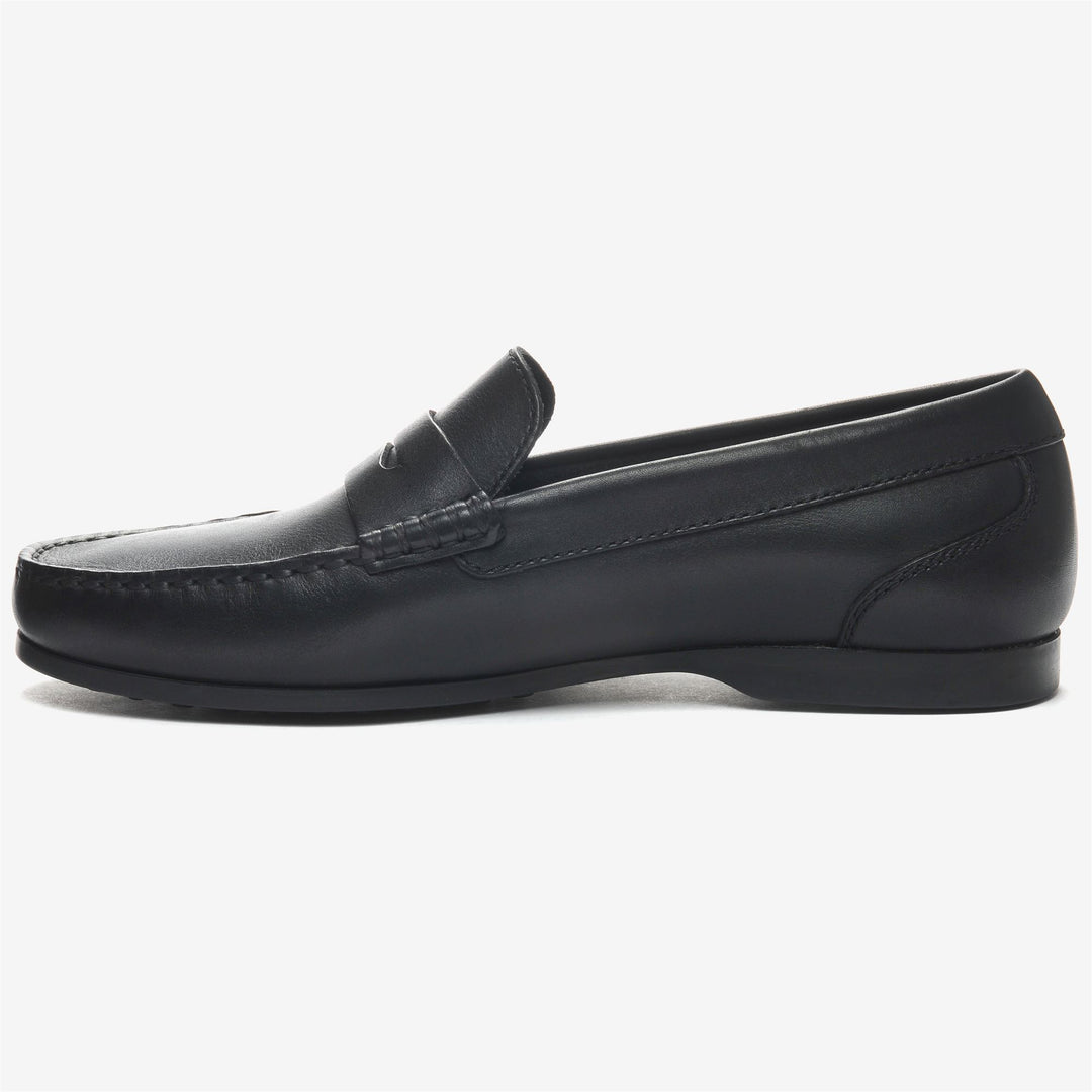 Mocasines de conducción negros de piel para hombre con suela antideslizante main