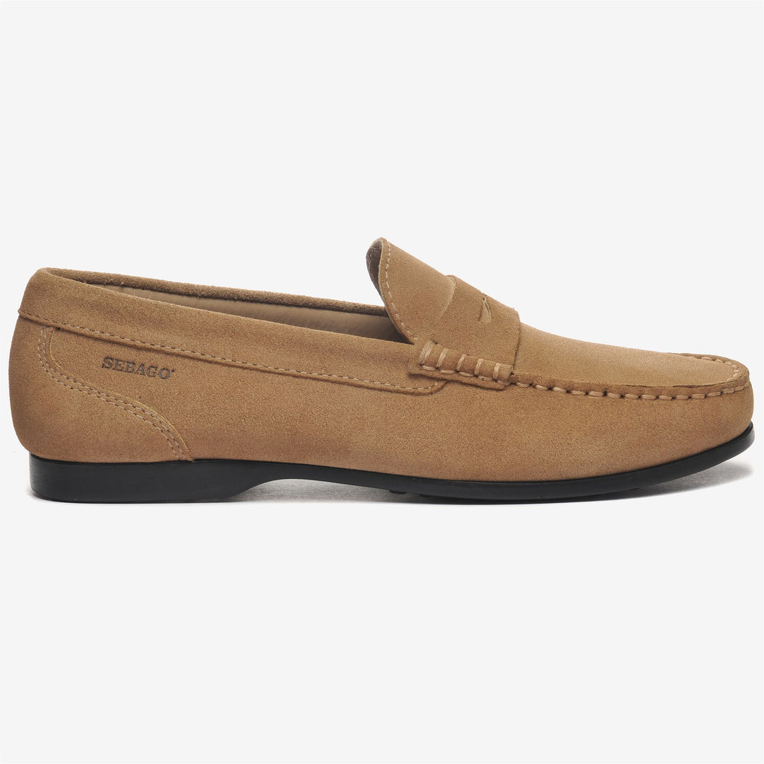 Beige-gelbe Herren-Mokassins aus Wildleder 01