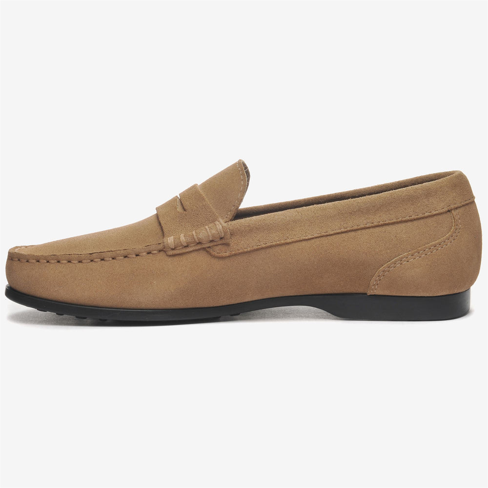 Beige-gelbe Herren-Mokassins aus Wildleder 02