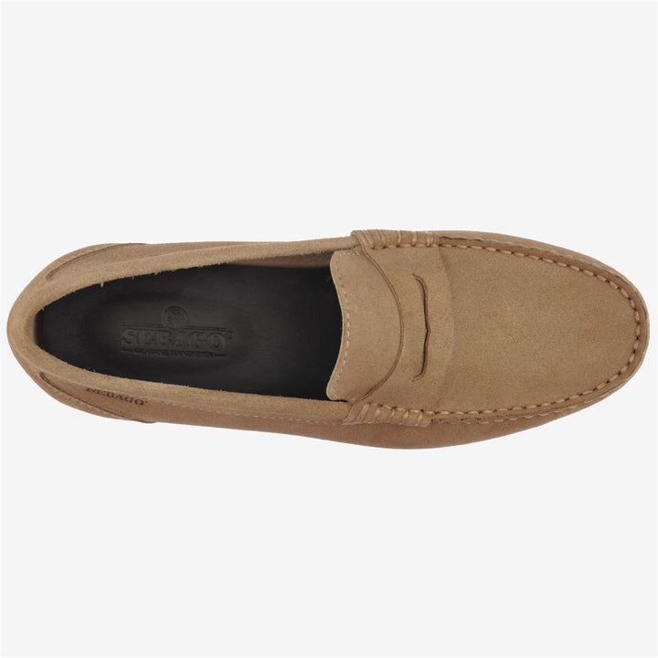 Beige-gelbe Herren-Mokassins aus Wildleder 3
